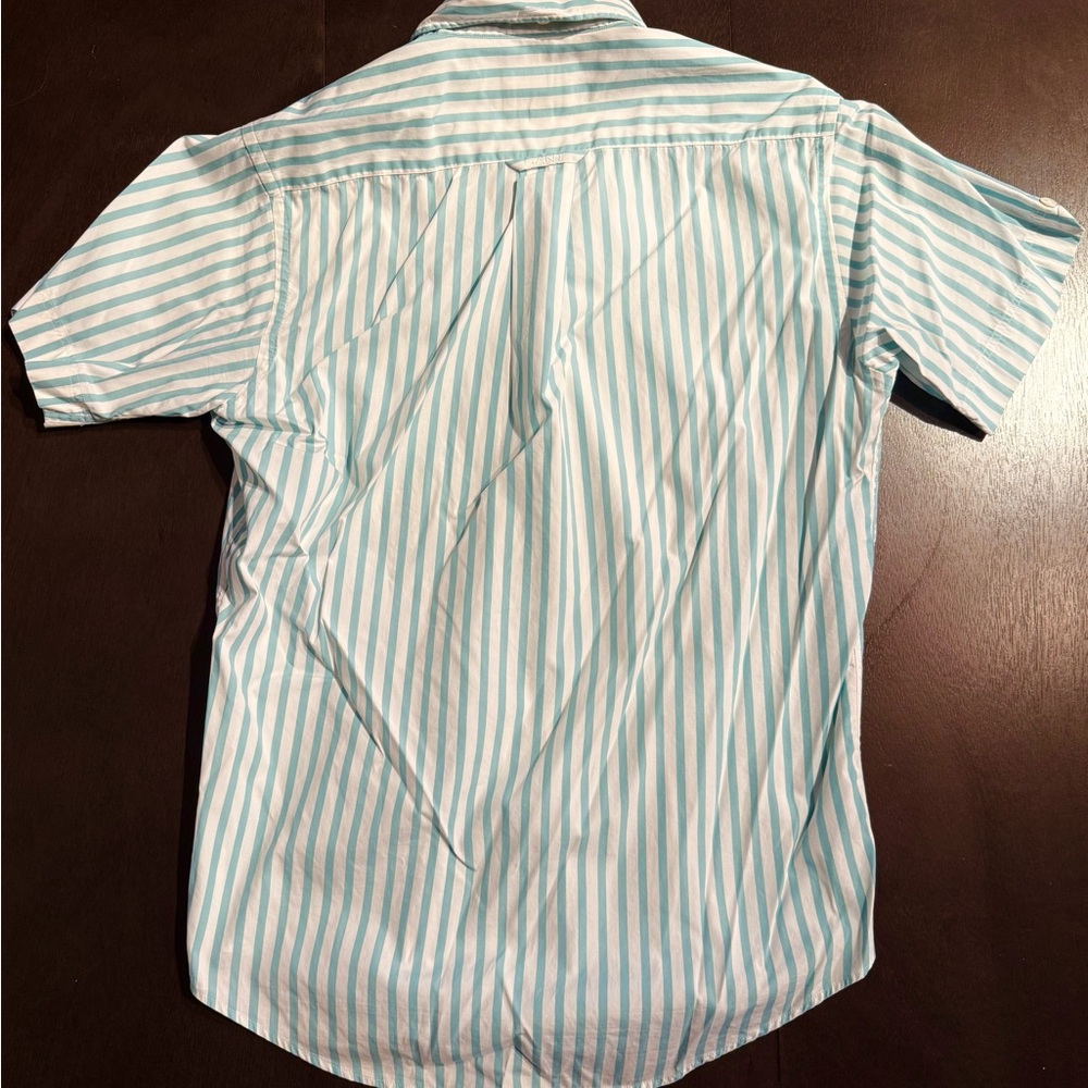 GANT by Michael Bastian Exploration Striped Button Down Shirt Blue White Size M - Picture 9 of 9